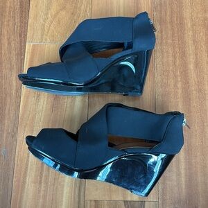 Donald J. Pliner Black Wedge Heels
